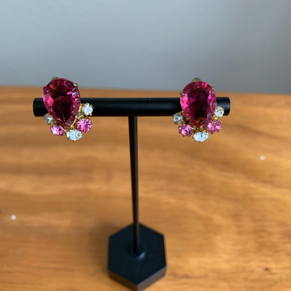 Vintage Costume Ruby Earrings